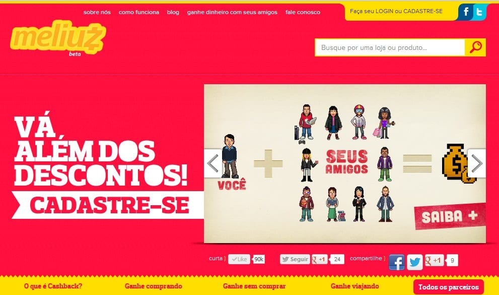 Faça compras pela internet e receba cashback! | Meliuz
