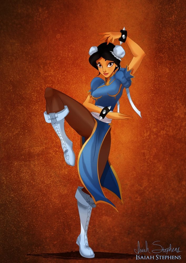Halloween: Jasmine fantasiada de Chun-Li