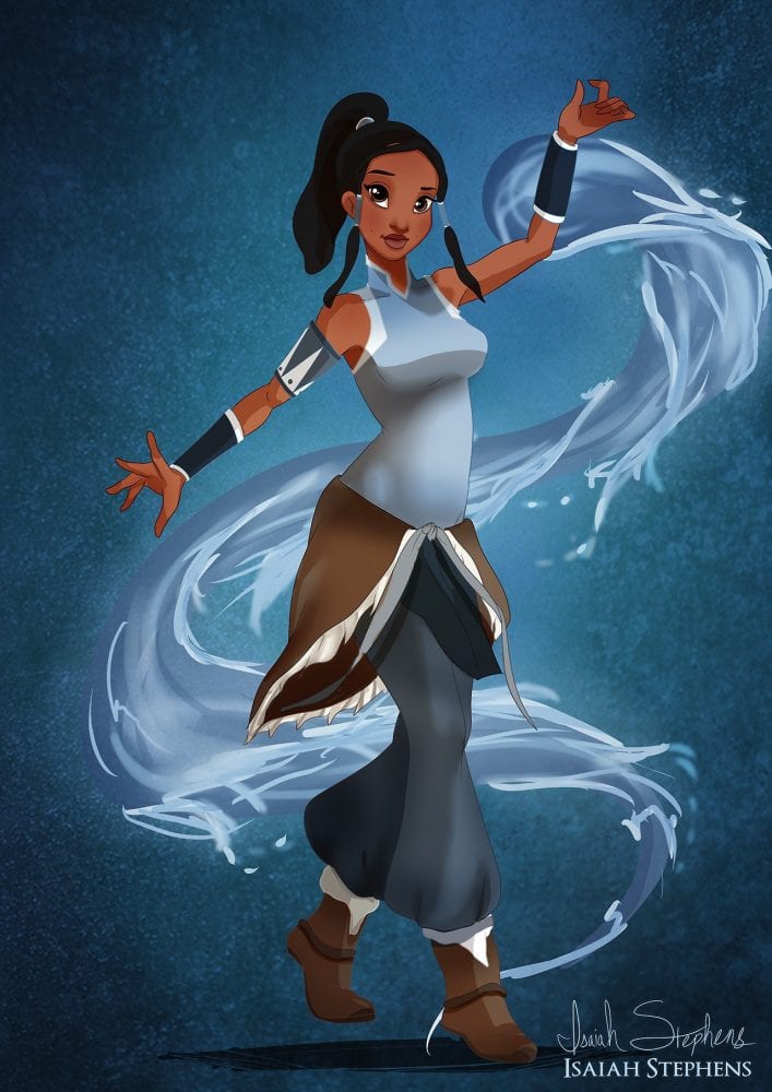 Halloween: Princesa Tiana fantasiada de Avatar Korra