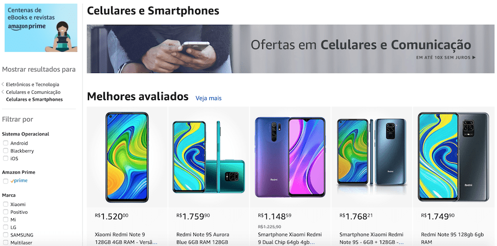 lojas para comprar celular