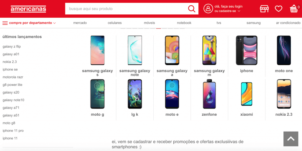 lojas para comprar celular