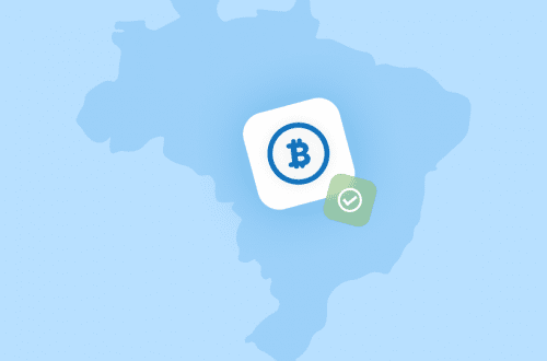símbolo do bitcoin sobre o mapa do brasil representando a regulamentação de criptomoedas