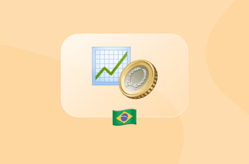 moeda com gráfico e bandeira do brasil representando o tesouro direto