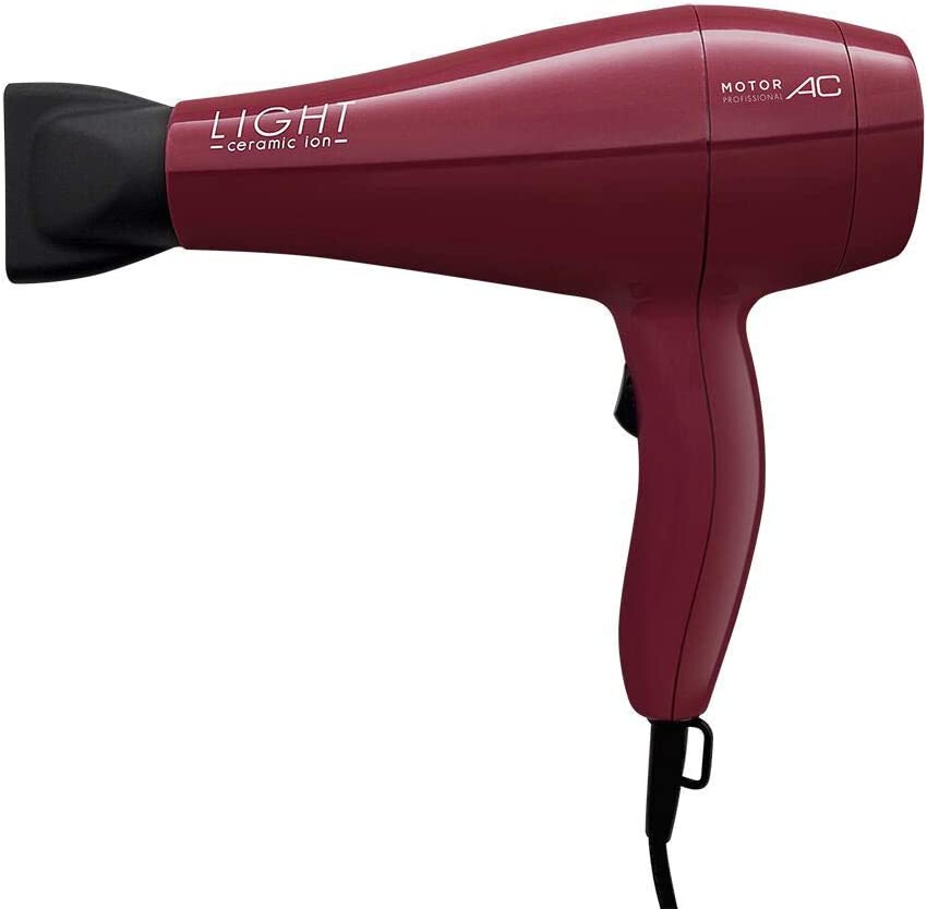 Secador de cabelo profissional de 1800 W com bocal, secador de cabelo  iônico poderoso para salão de beleza, motor AC, secador de cabelo rápido,  com